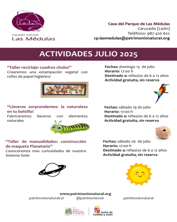ACTIVIDADES CASA DEL PARQUE LAS MÉDULAS JULIO 2025