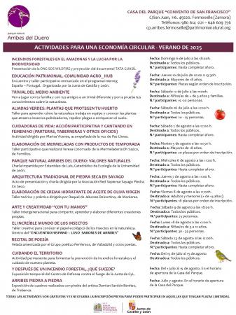 Programa de Actividades de Verano 2025 en Fermoselle