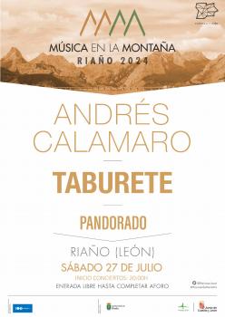 Andrés Calamaro y Taburete cartel de la VII edición de Música en la Montaña que se celebrará el 27 de julio en Riaño