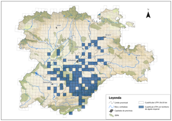 Distribución territorios de águila imperial en Castilla y León en 2024