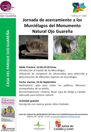 Jornada de acercamiento a los murciélagos en el Monumento Natural Ojo Guarena