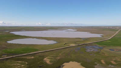 En esta imagen se observan la laguna de Barillos y La Rosa, dentro de la Reserva Natural de Villafáfila en Zamora