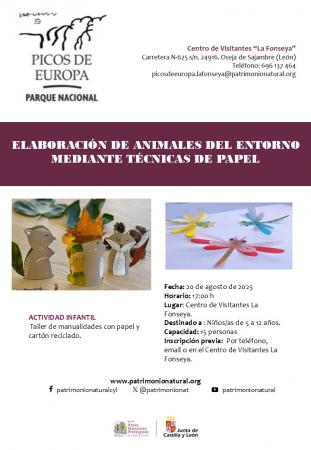 Elaboración de animales del entorno mediante técnicas de papel