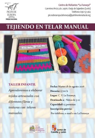 TEJIENDO EN TELAR MANUAL