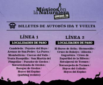 La Junta habilitará transporte público desde varias provincias para asistir a la XIX edición de 'Músicos en la Naturaleza'